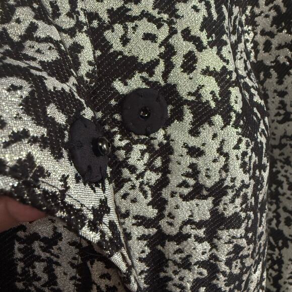 Lane Bryant Metallic Black & White Tweed Coat – Mid-Length, Lined Size 18/20 - Picture 6 of 12